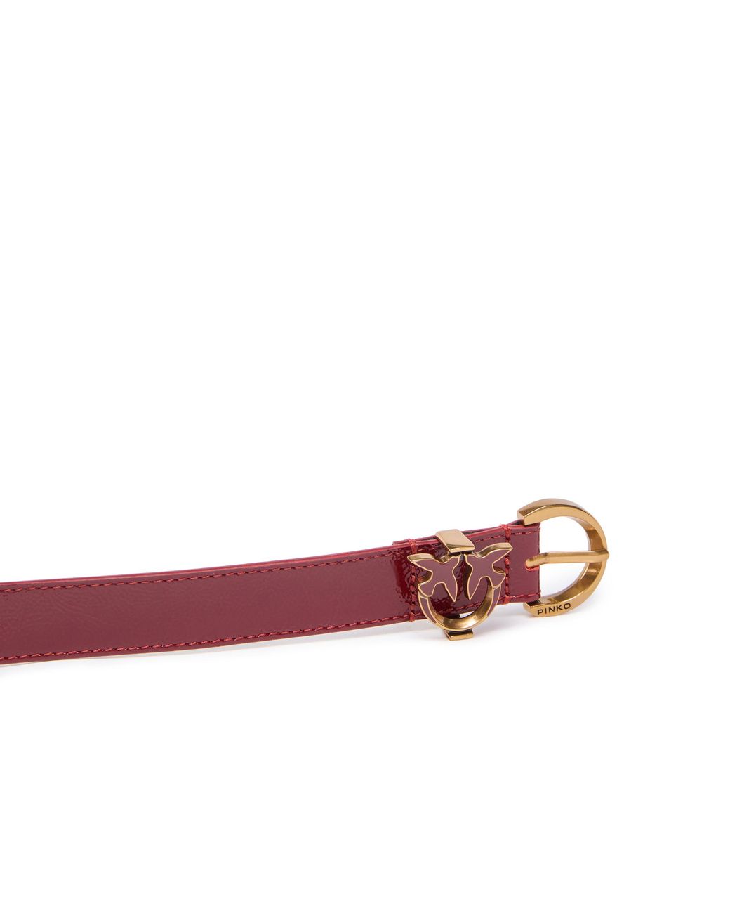 Pinko White Love Birds Buckled Belt