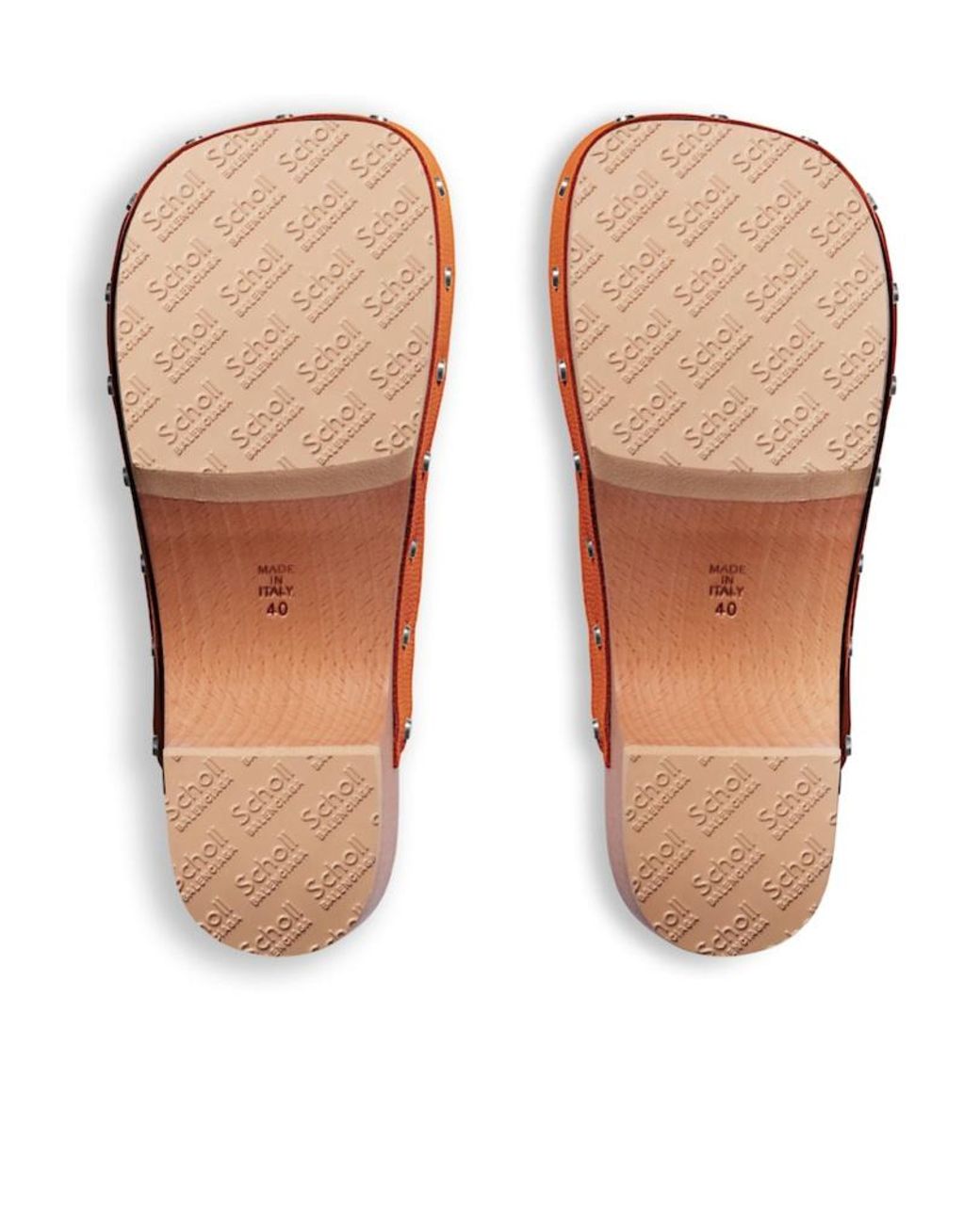 Balenciaga Orange X Scholl Square-Toe Clogs