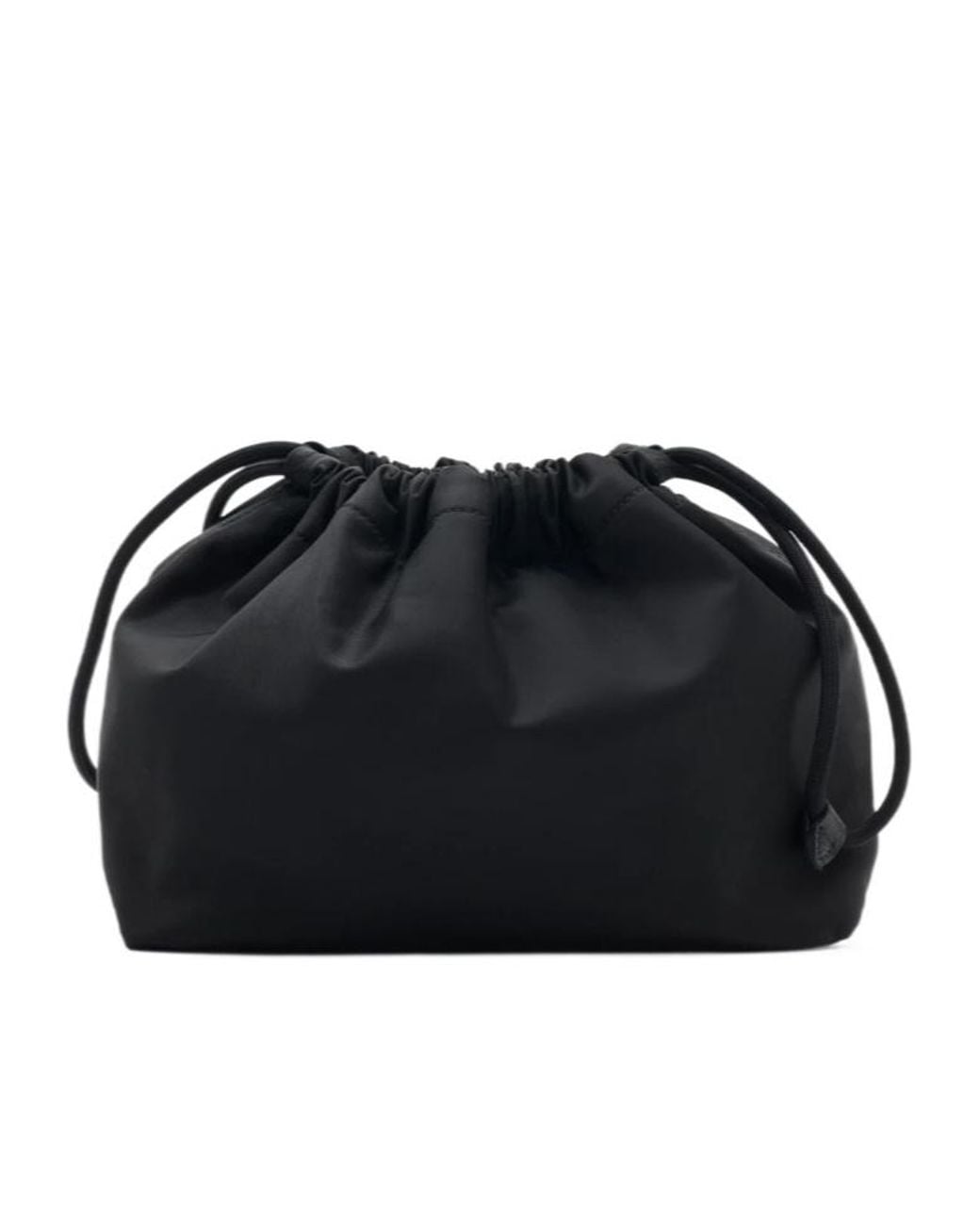 Burberry Black Logo Plaque Drawstring Pouch