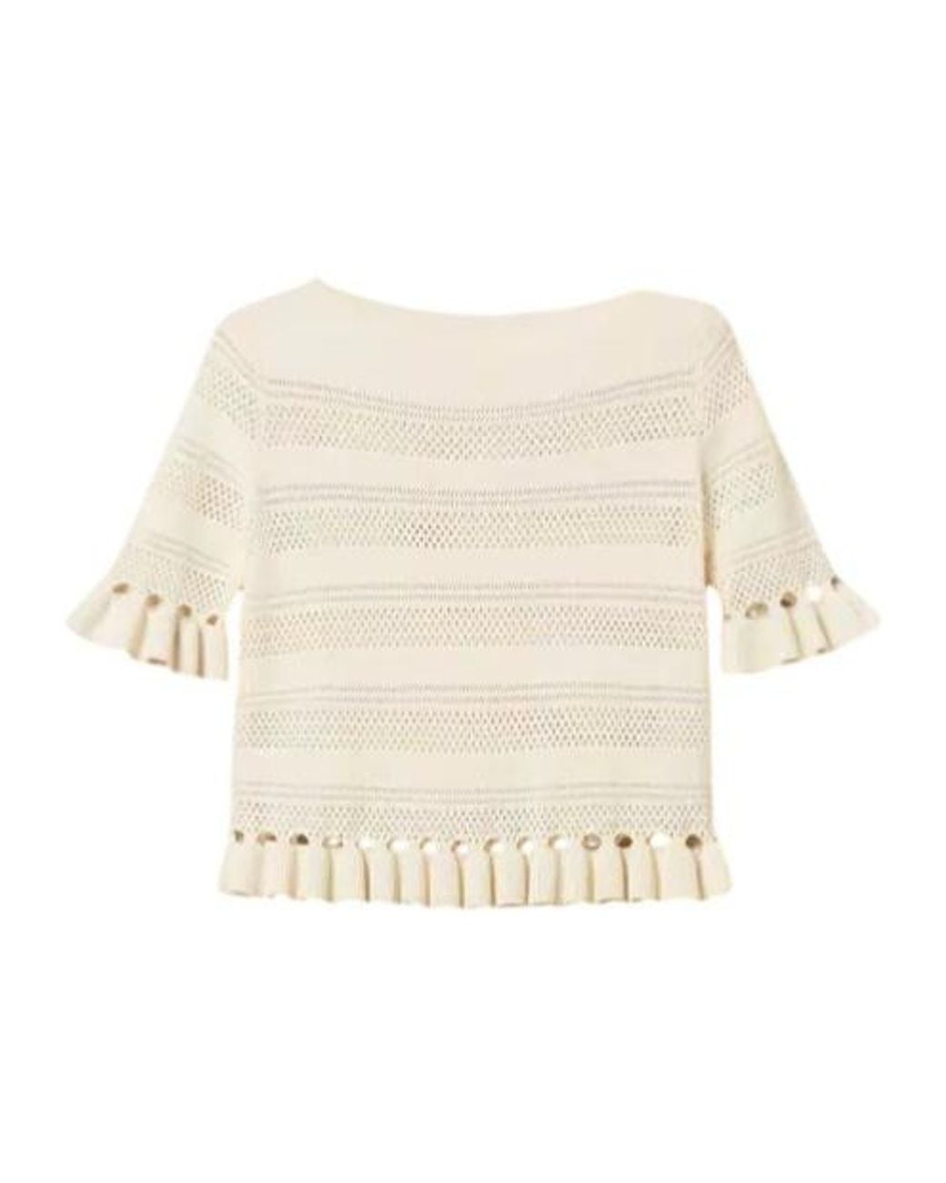 Twinset Natural Ruffled Jumper