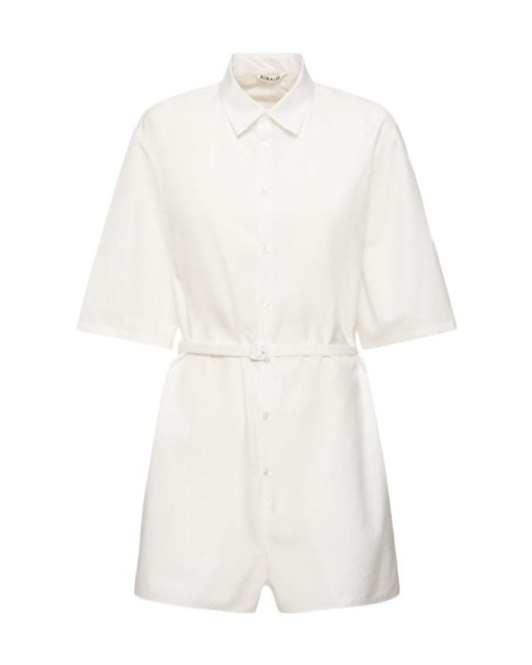 Auralee White Button-Down Bodysuit