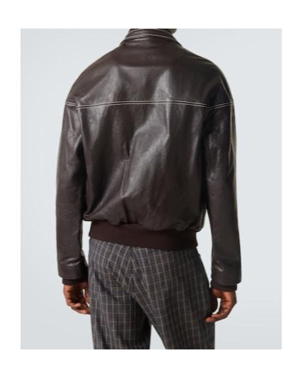 Wales Bonner Black Time Leather Jacket for men