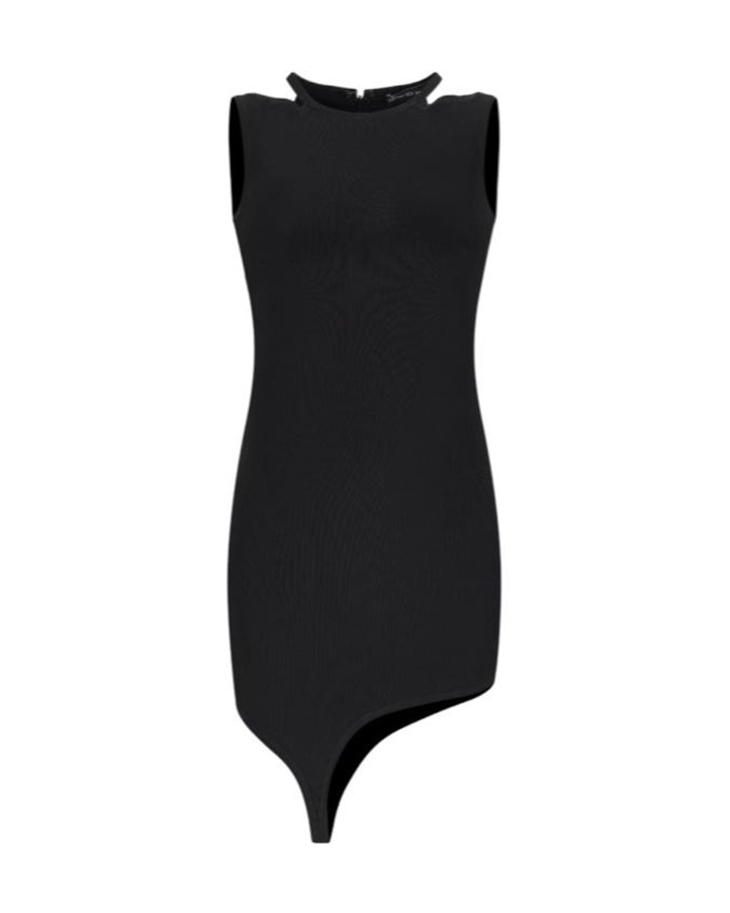 David Koma Black Buckle-Embellished Off-Shoulder Mini Dress