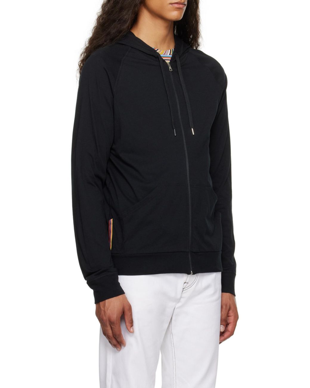 Paul Smith Black Jersey Zip Lounge Hoodie for men
