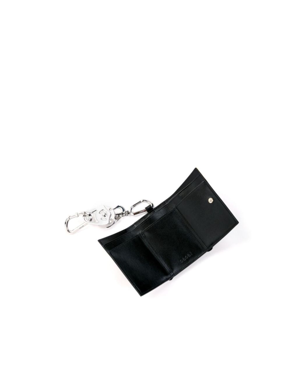 Sacai Black Carabiner-Detail Trifold Wallet for men