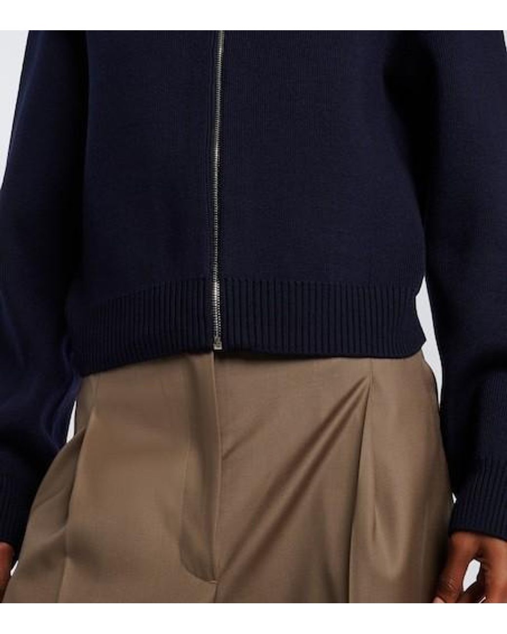 Rohe Blue Wool Zip-Up Cardigan