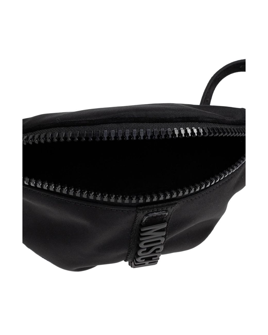 Moschino Black Logo Zip Messenger Bag for men