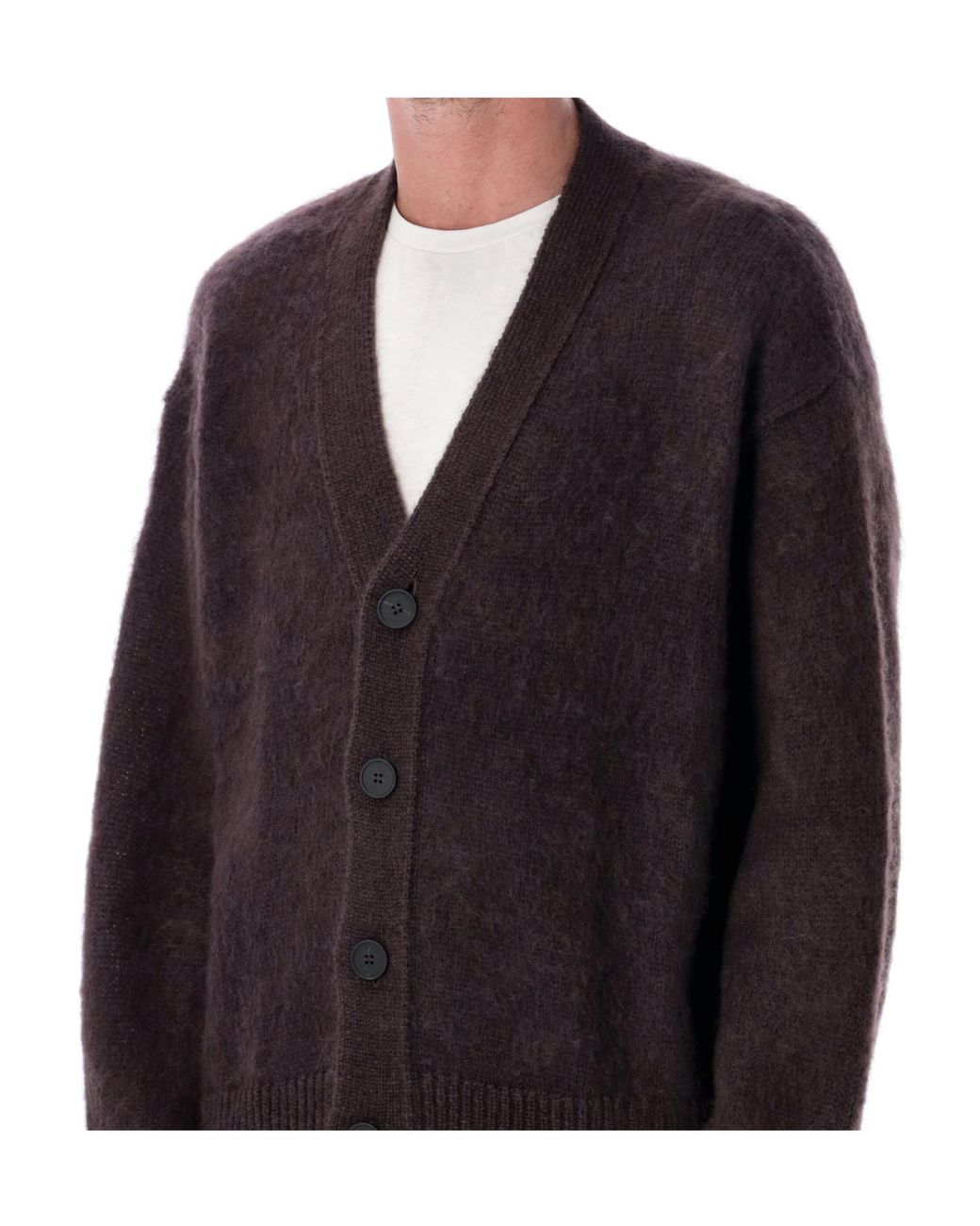 Studio Nicholson Black Trey Mohair Cardigan for men