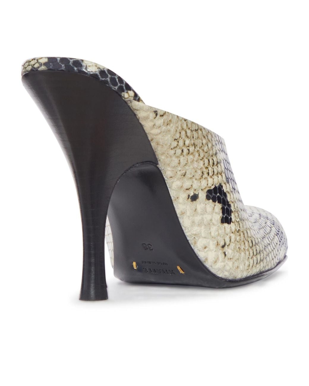 Khaite White Snakeskin Print Mule