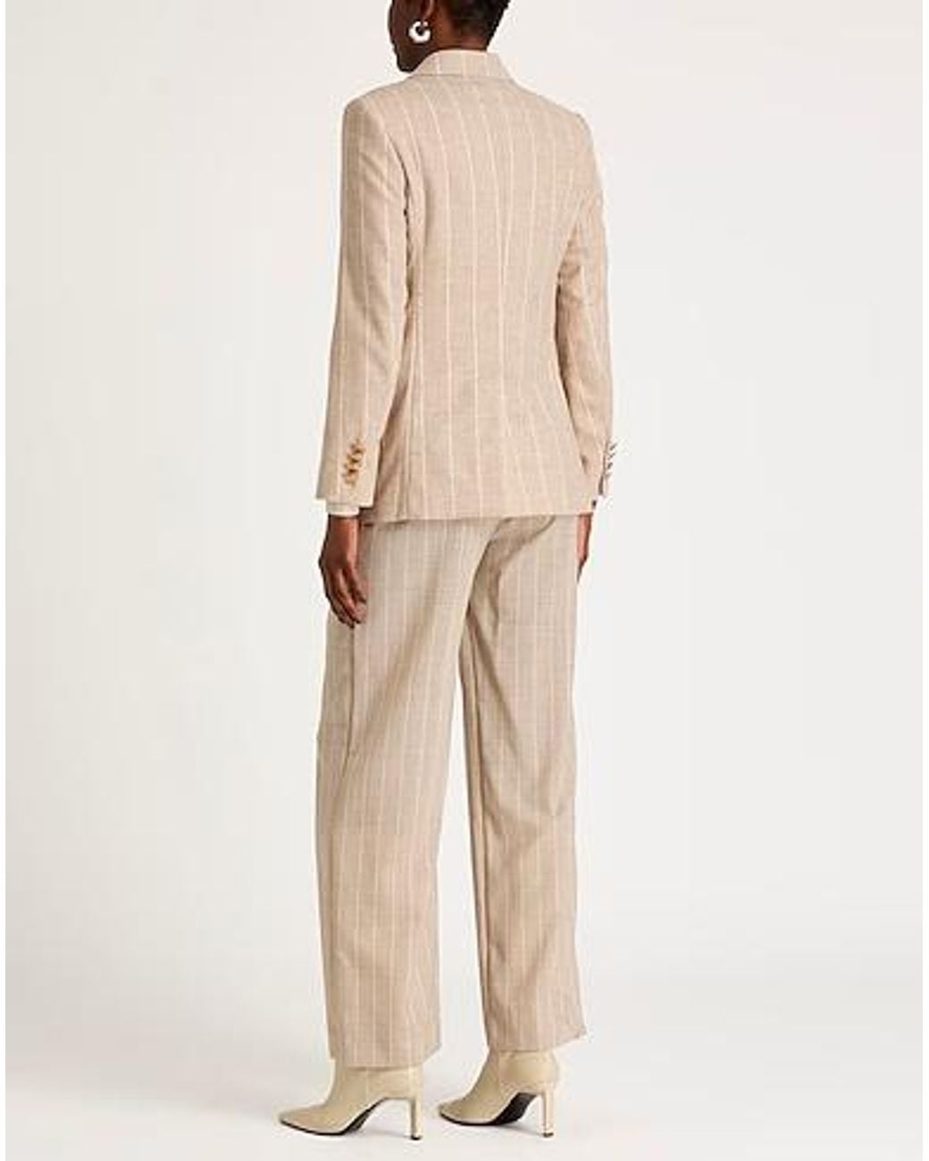 Max Mara Natural Striped Double-Breasted Blazer