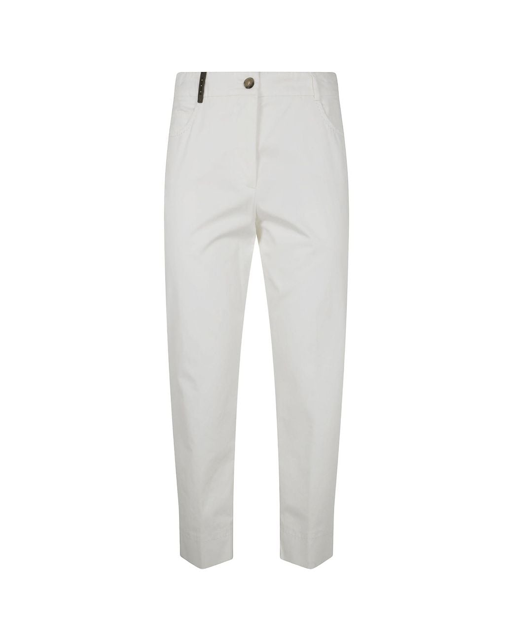 Peserico Gray Stretch Satin Pants