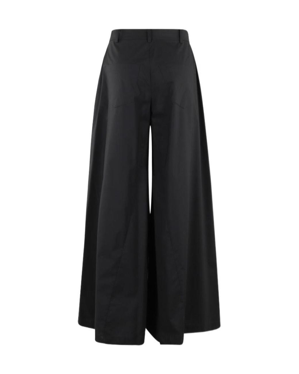 FEDERICA TOSI Black Wide-Leg Poplin Pants