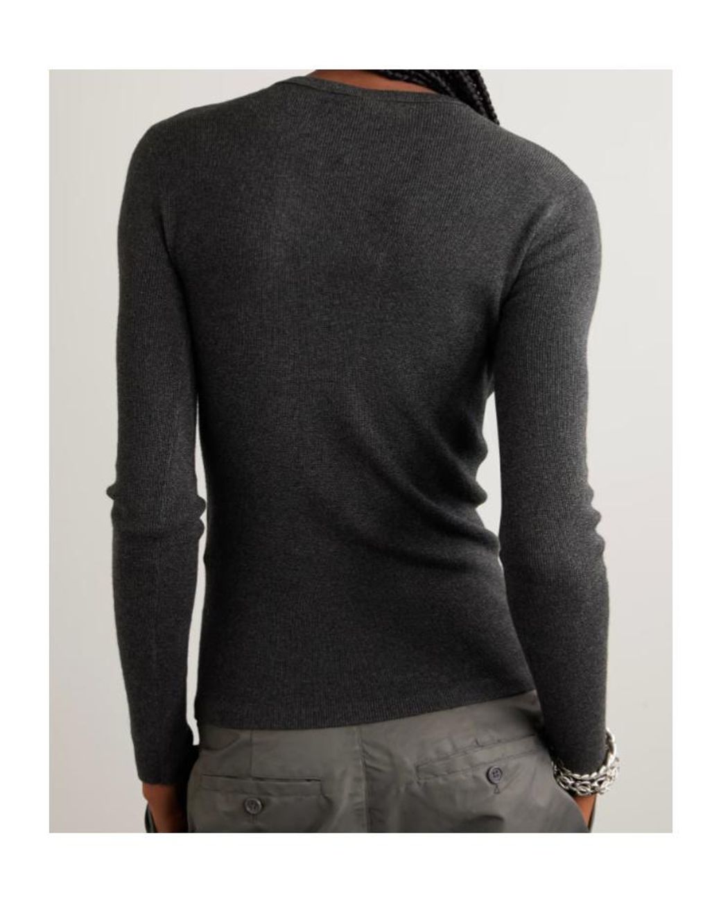 Lisa Yang Black Crew Neck Knitted T-Shirt