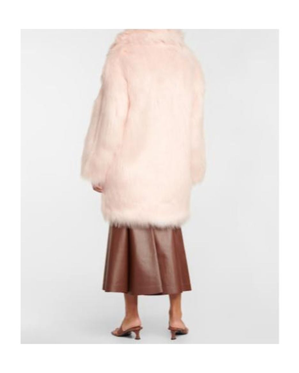 Sportmax Pink Raid Faux Fur Coat