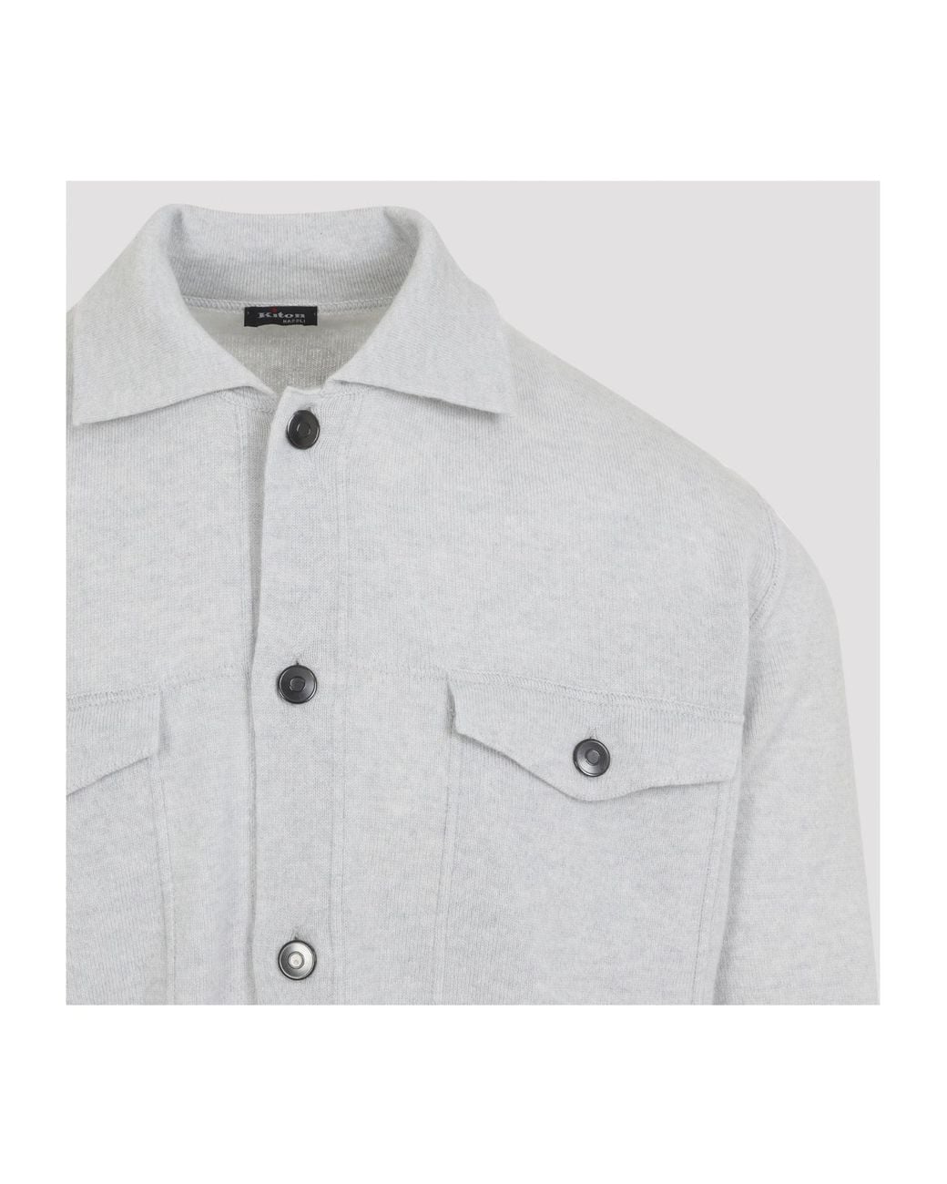 Kiton Gray Buttoned Shirt Jacket for men