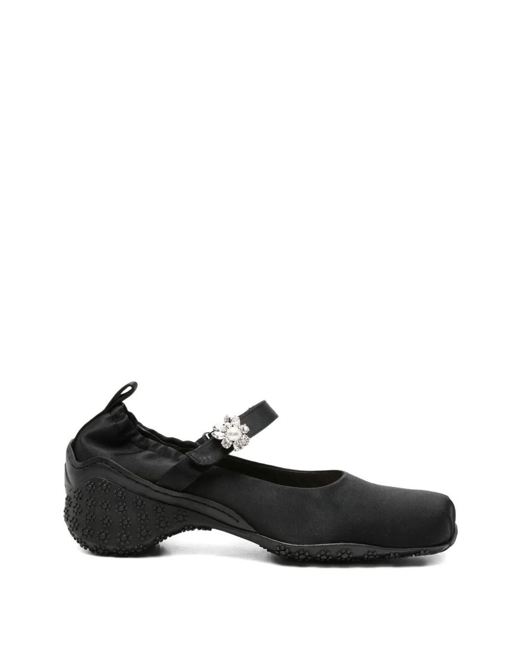 Simone Rocha Black Embellishment-Strap Ballet Sneakers