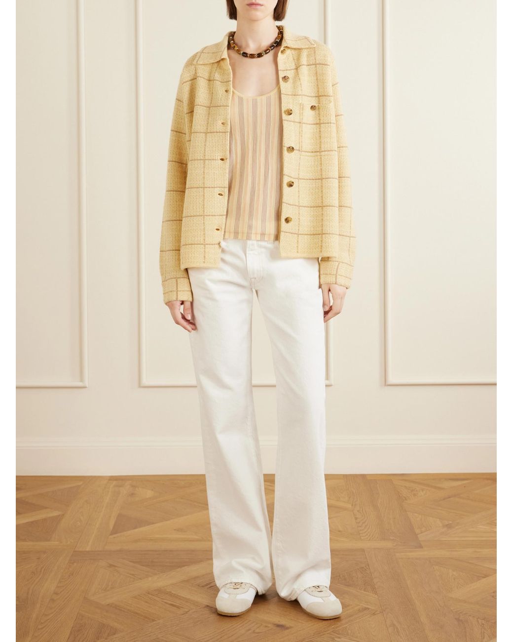 Guest In Residence Natural Plaid Long-Sleeve Shirt