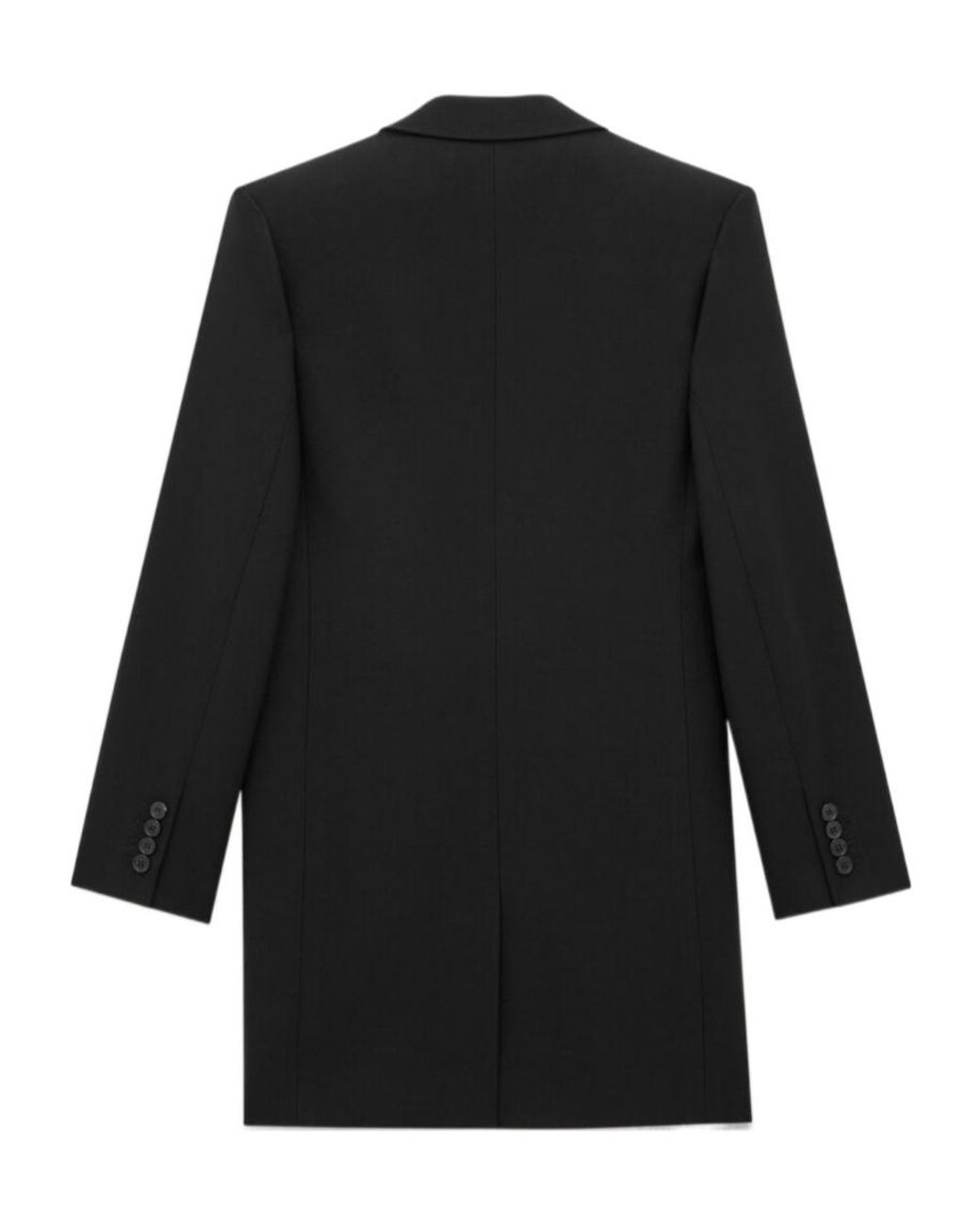 Saint Laurent Black Single-Breasted Long Jacket