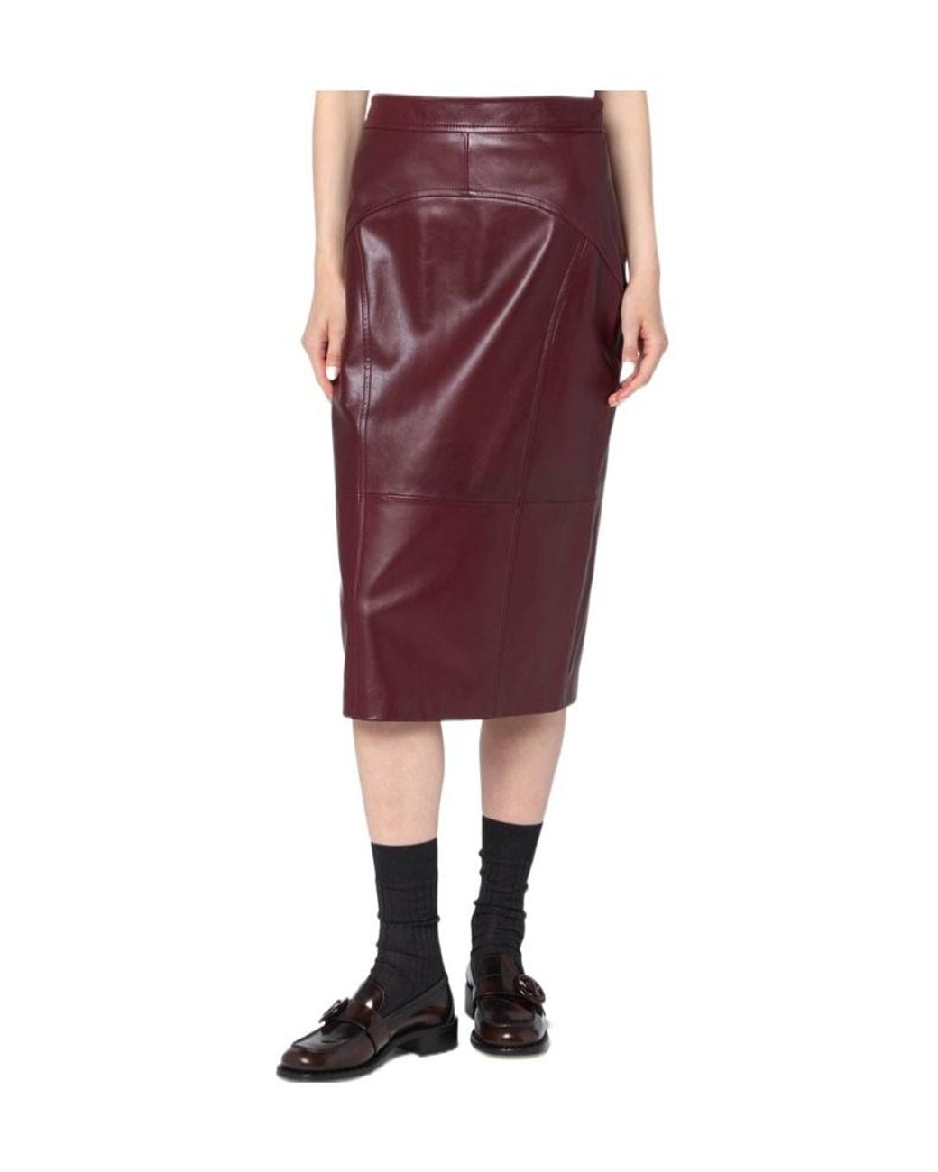 Max Mara Red Zipper Skirt