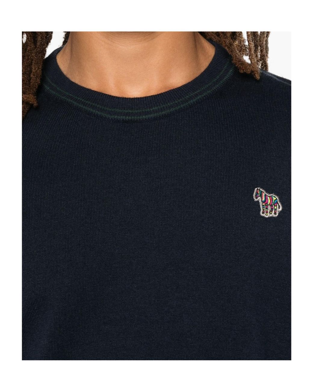 Paul Smith Blue Ps Zebra Crew-Neck Knitted Sweater for men
