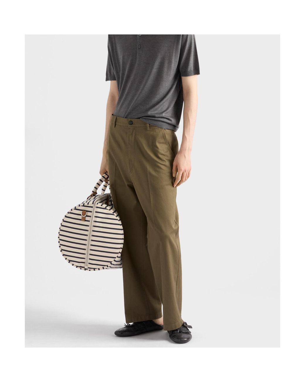 Prada Green Cotton Chino Pants for men