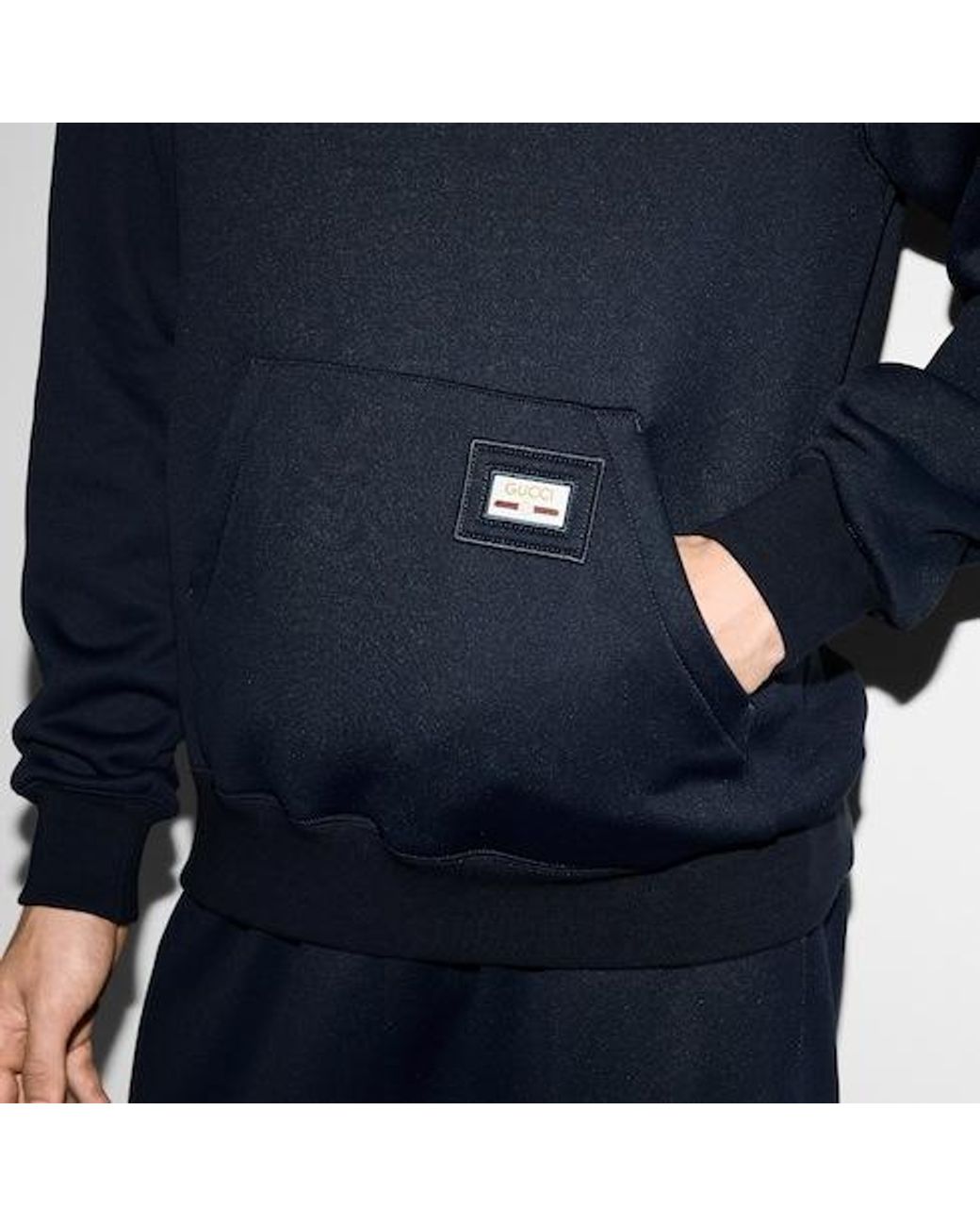 Gucci Blue Technical Nylon Jersey Sweatshirt for men