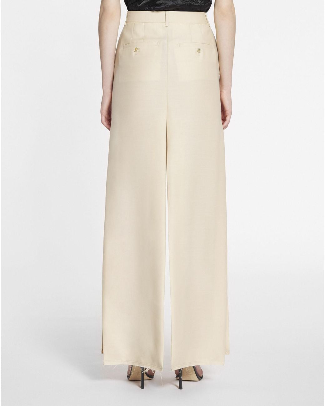 Lanvin White High Waist Slit Maxi Skirt