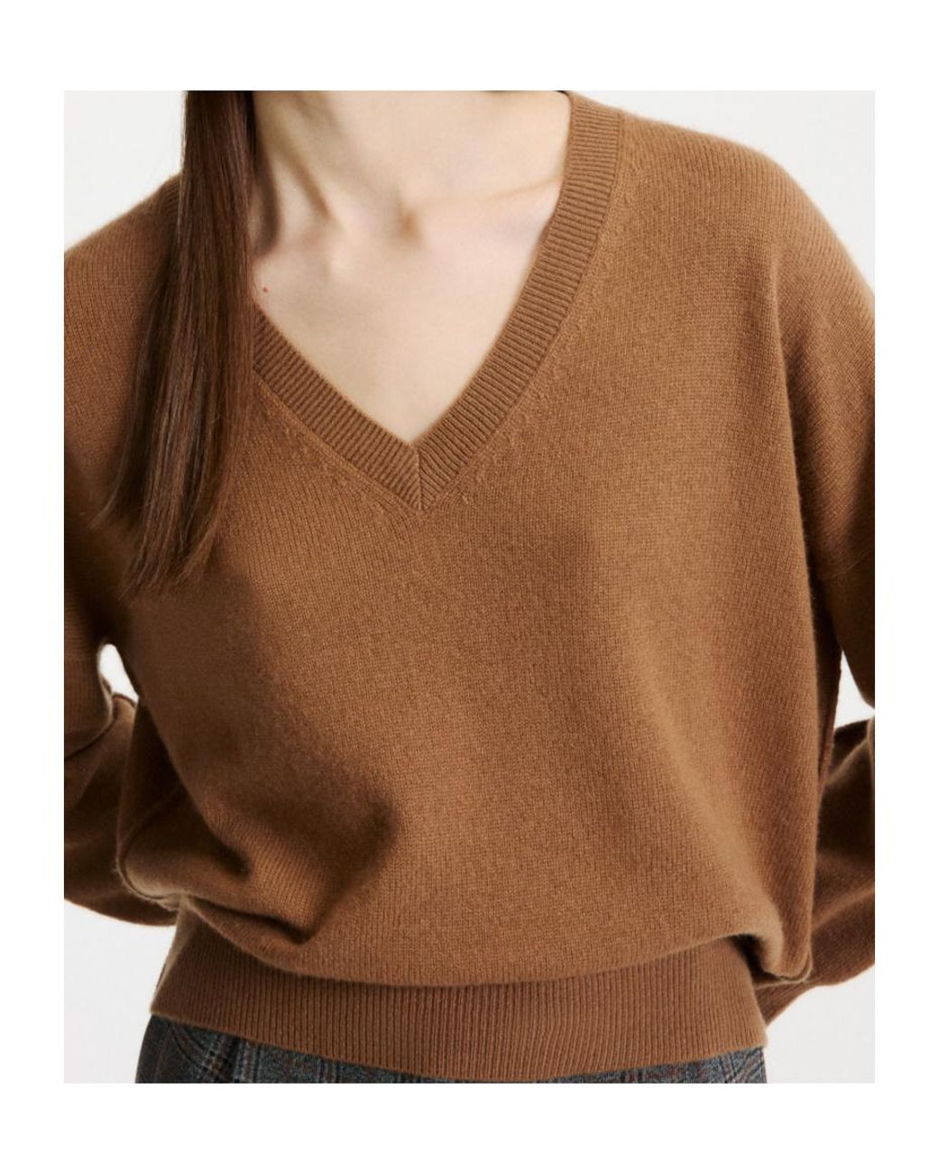 Marella Brown Wool And Cashmere V-Neck Jumper