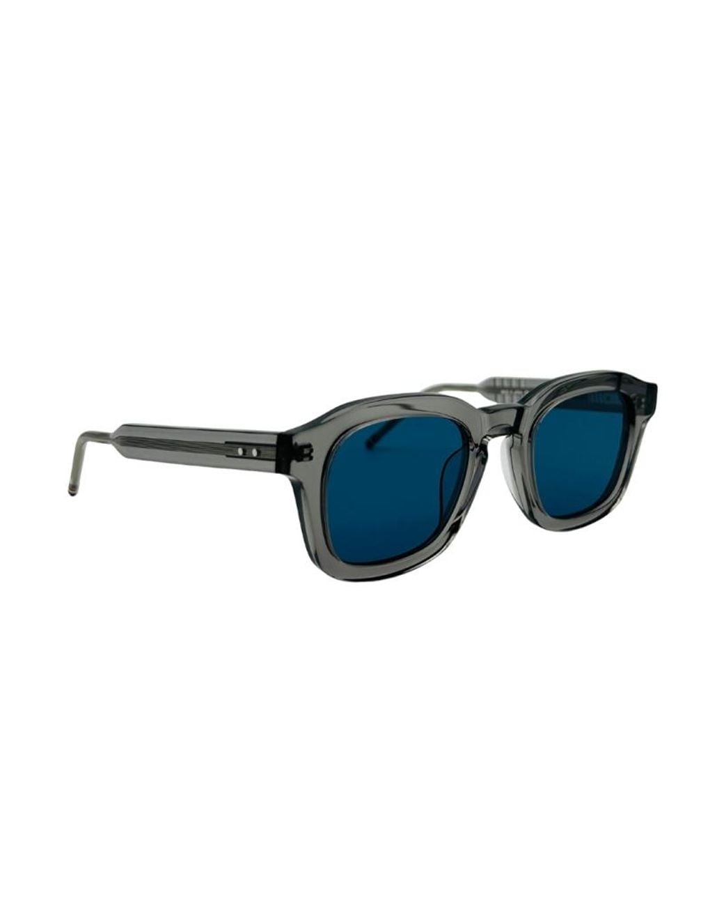 Thom Browne Blue Eyewear Rectangular Frame Sunglasses for men