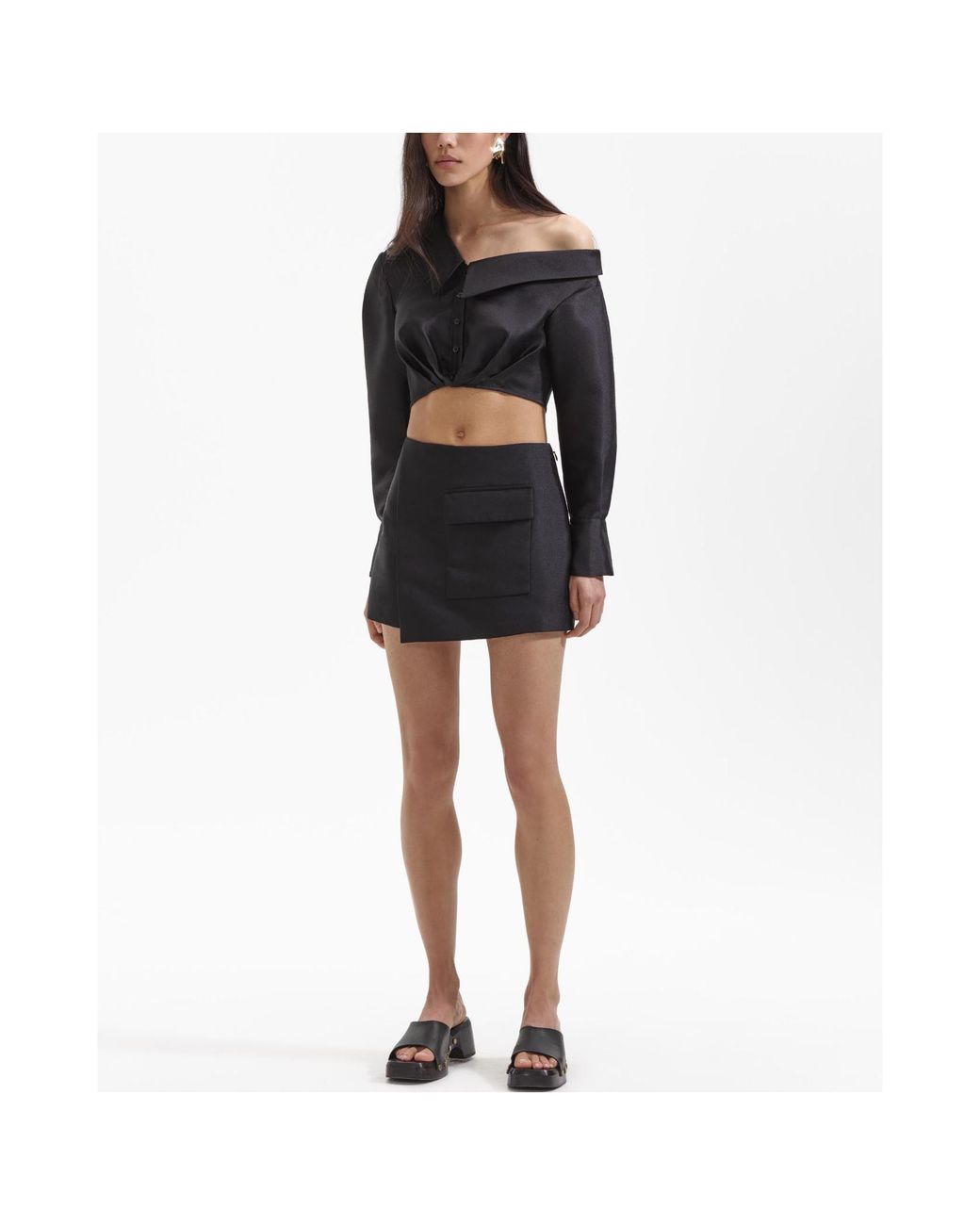 Self-Portrait Black Asymmetrical Skirt