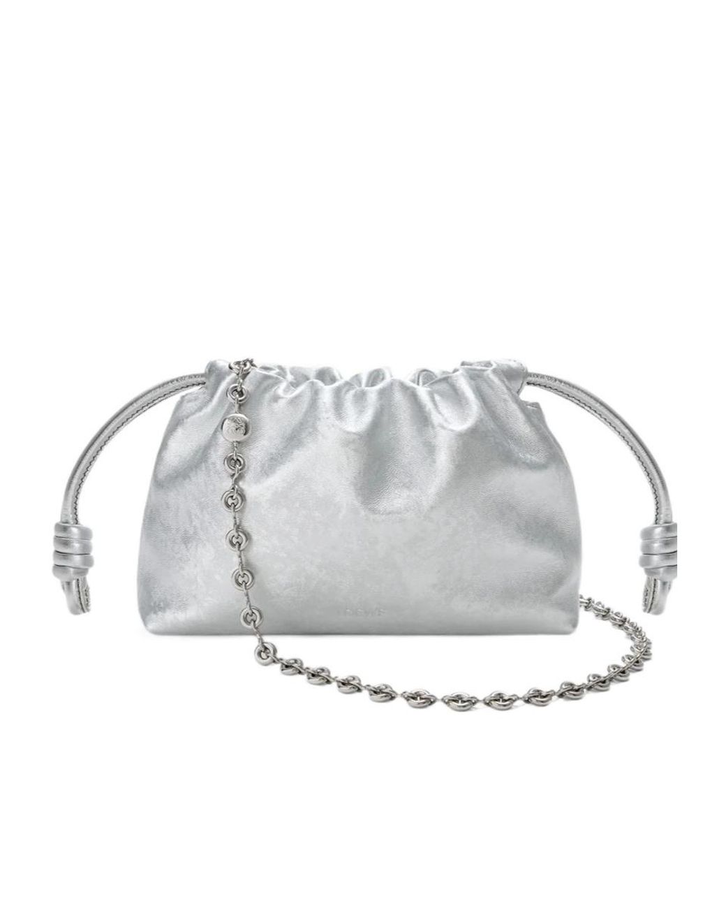 Loewe White Mini Flamenco Clutch Bag