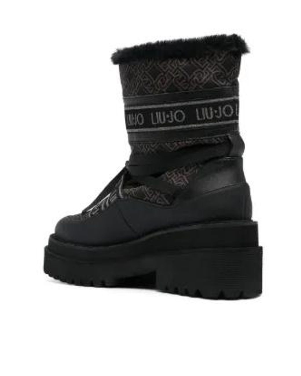 Liu Jo Black Monogram-Print 70Mm Ankle Boots