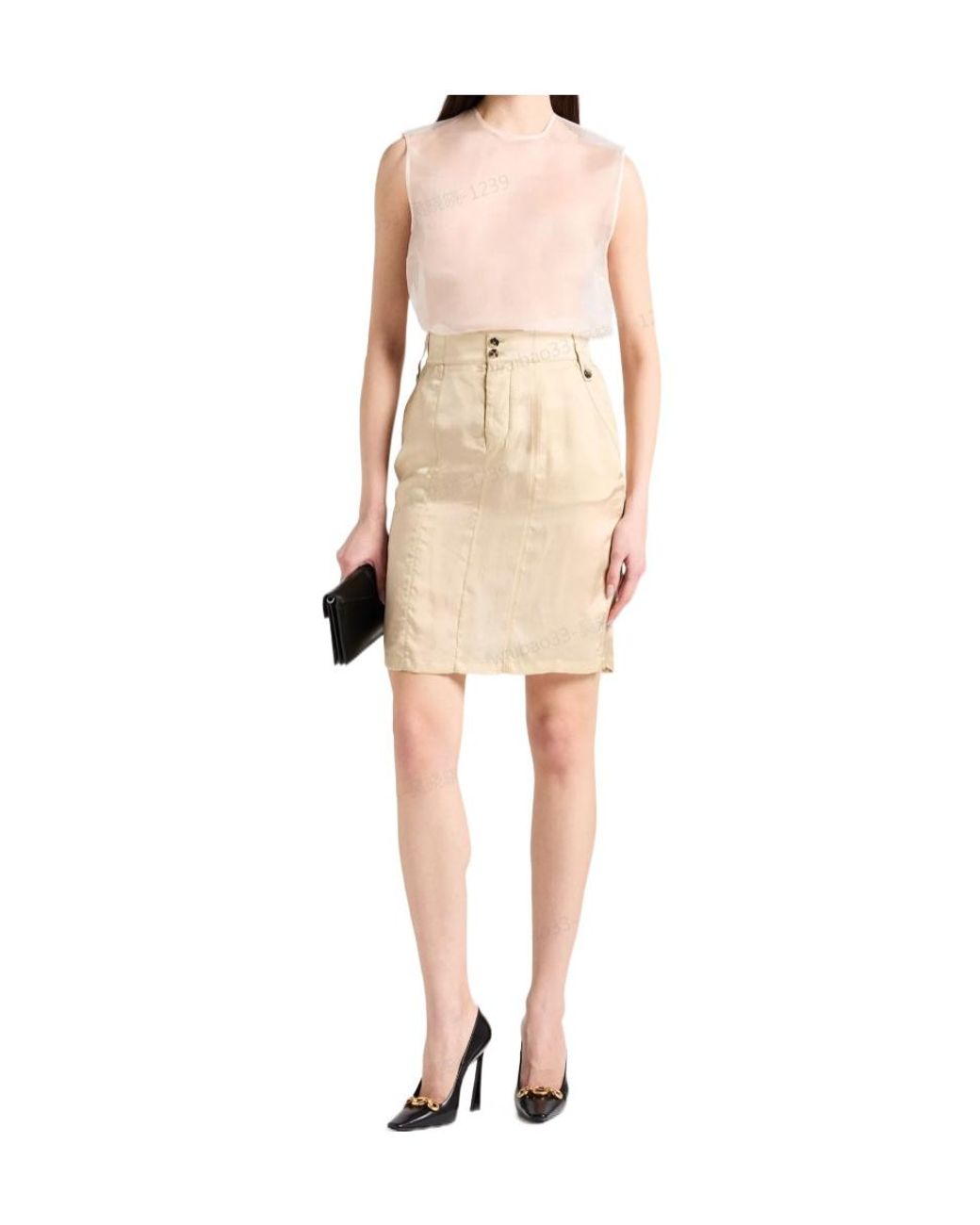 Saint Laurent Natural A-Line Skirt