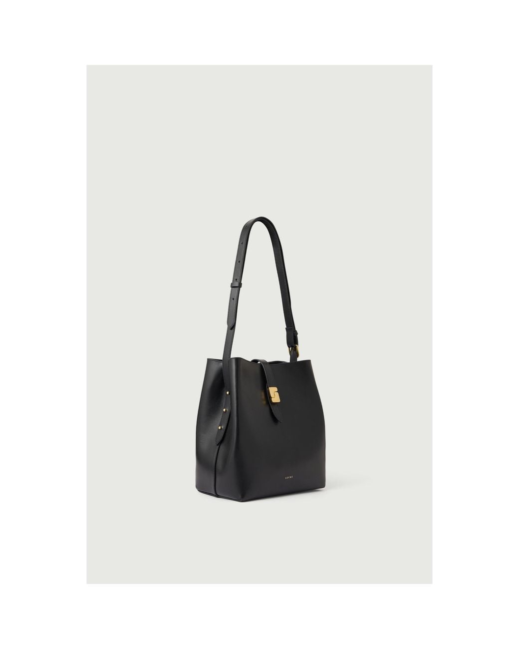 Soeur Black Minimalist Bucket Bag