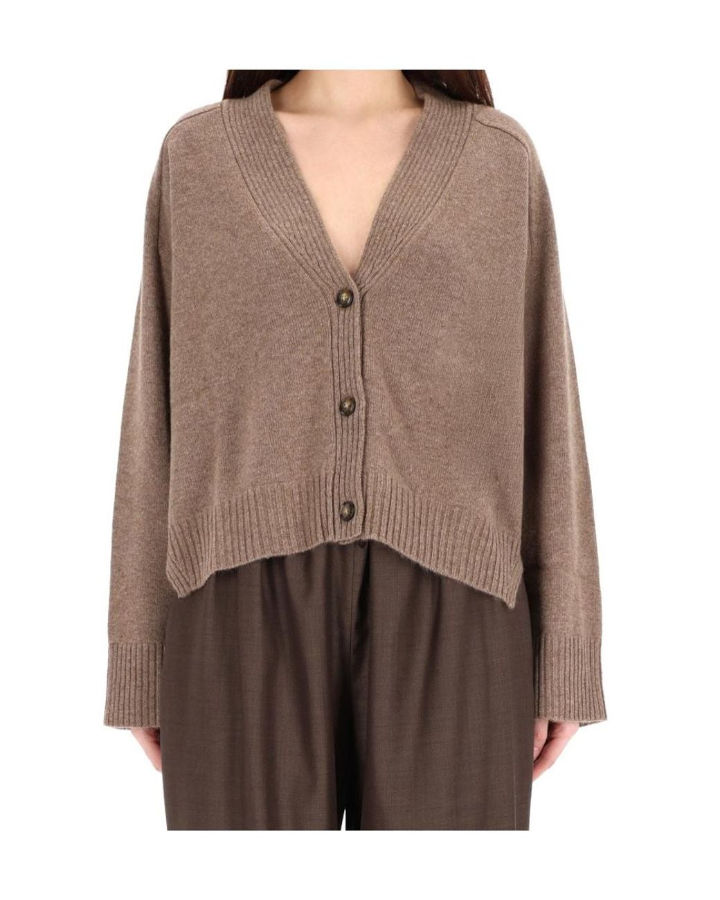 Loulou de Saison Brown Kaia V-Neck Cardigan