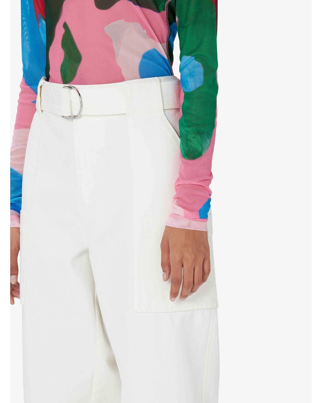 J.W. Anderson White Wide-Leg Cotton Cargo Trousers
