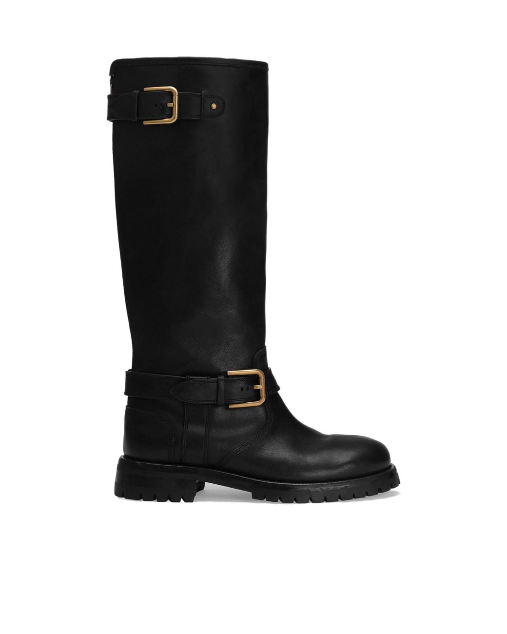Dolce & Gabbana Black Buckle Detailed Biker Boots
