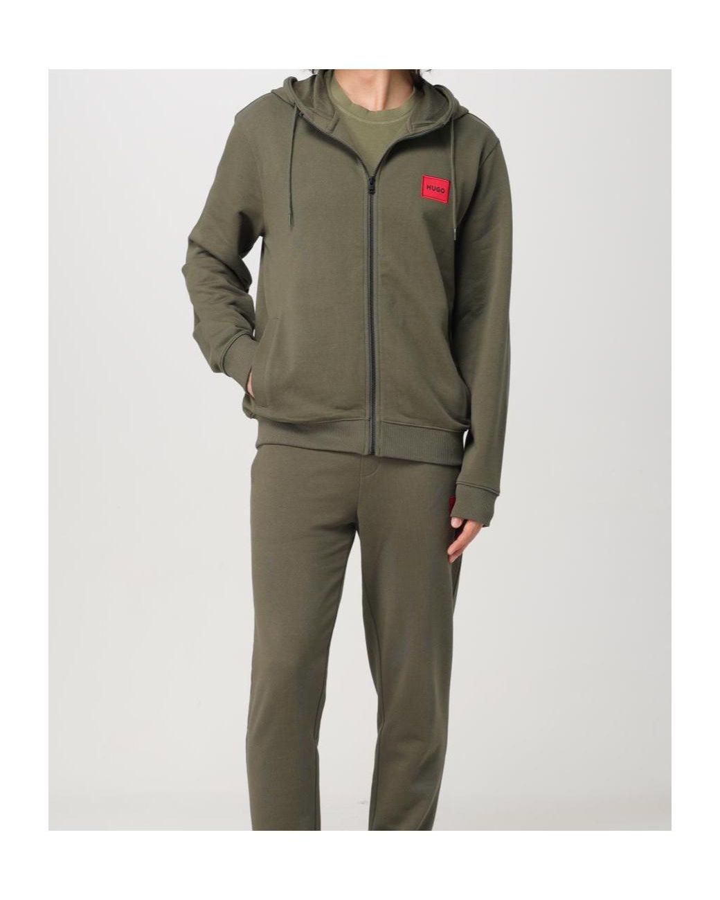 Boss Green Zippered Hoodie for men