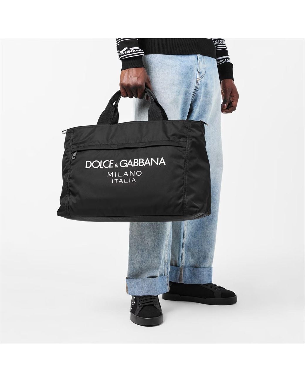 Dolce & Gabbana Black Logo Travel Bag for men