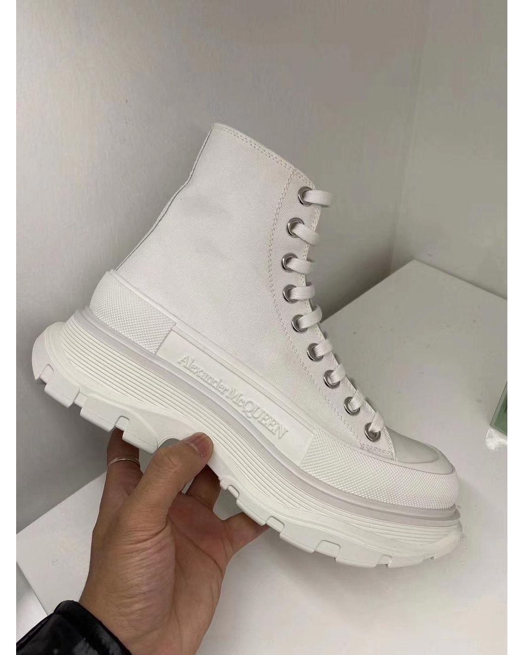 McQueen White Tread Slick Boots