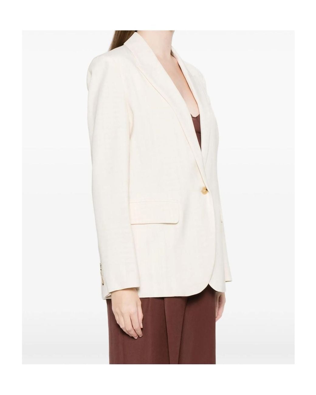 Forte_forte White Lapel Suit Jacket