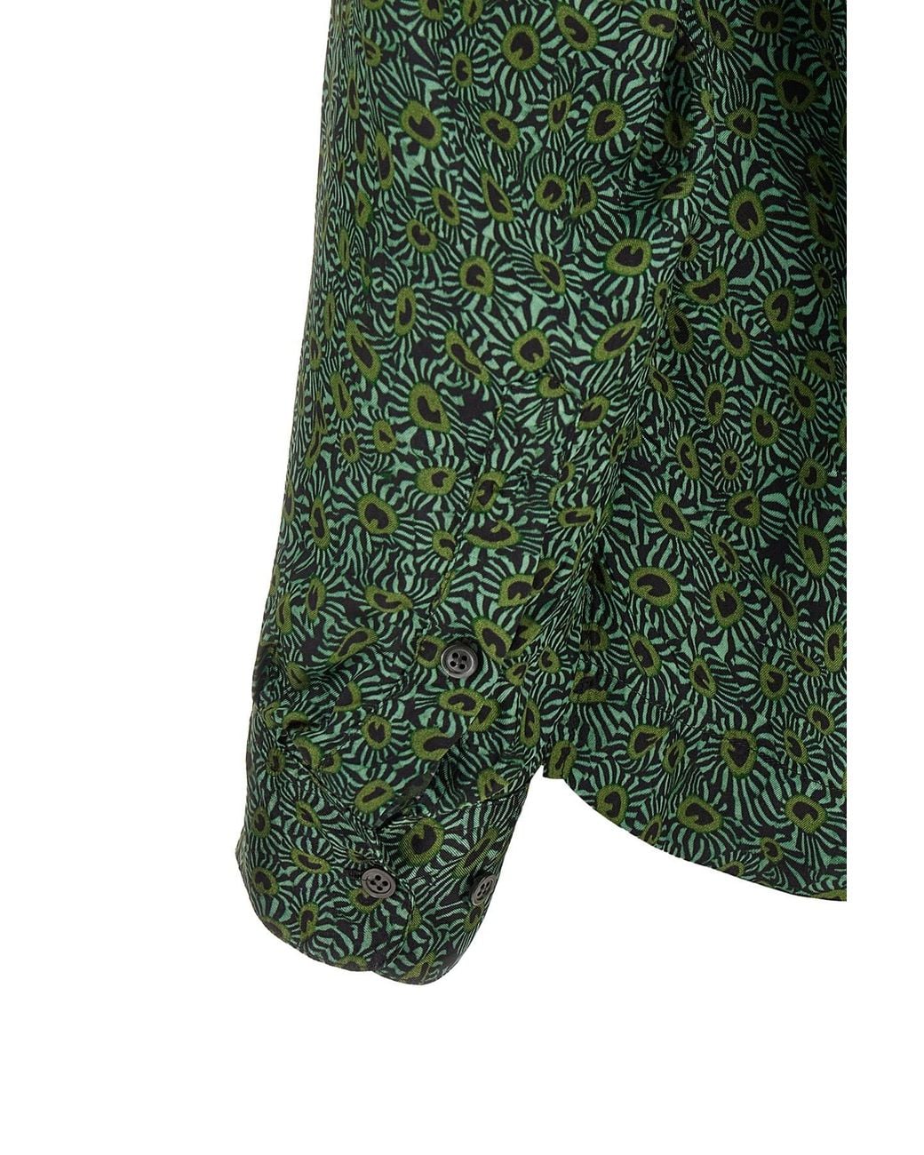 Dries Van Noten Green Carlty Abstract Print Shirt for men