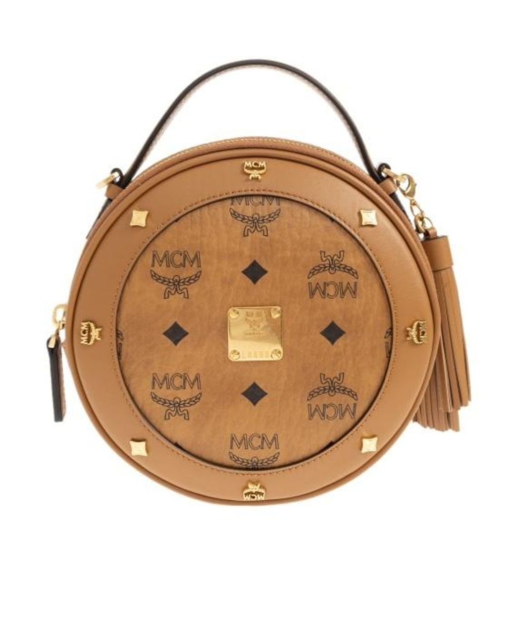 MCM Brown Round Shoulder Bag