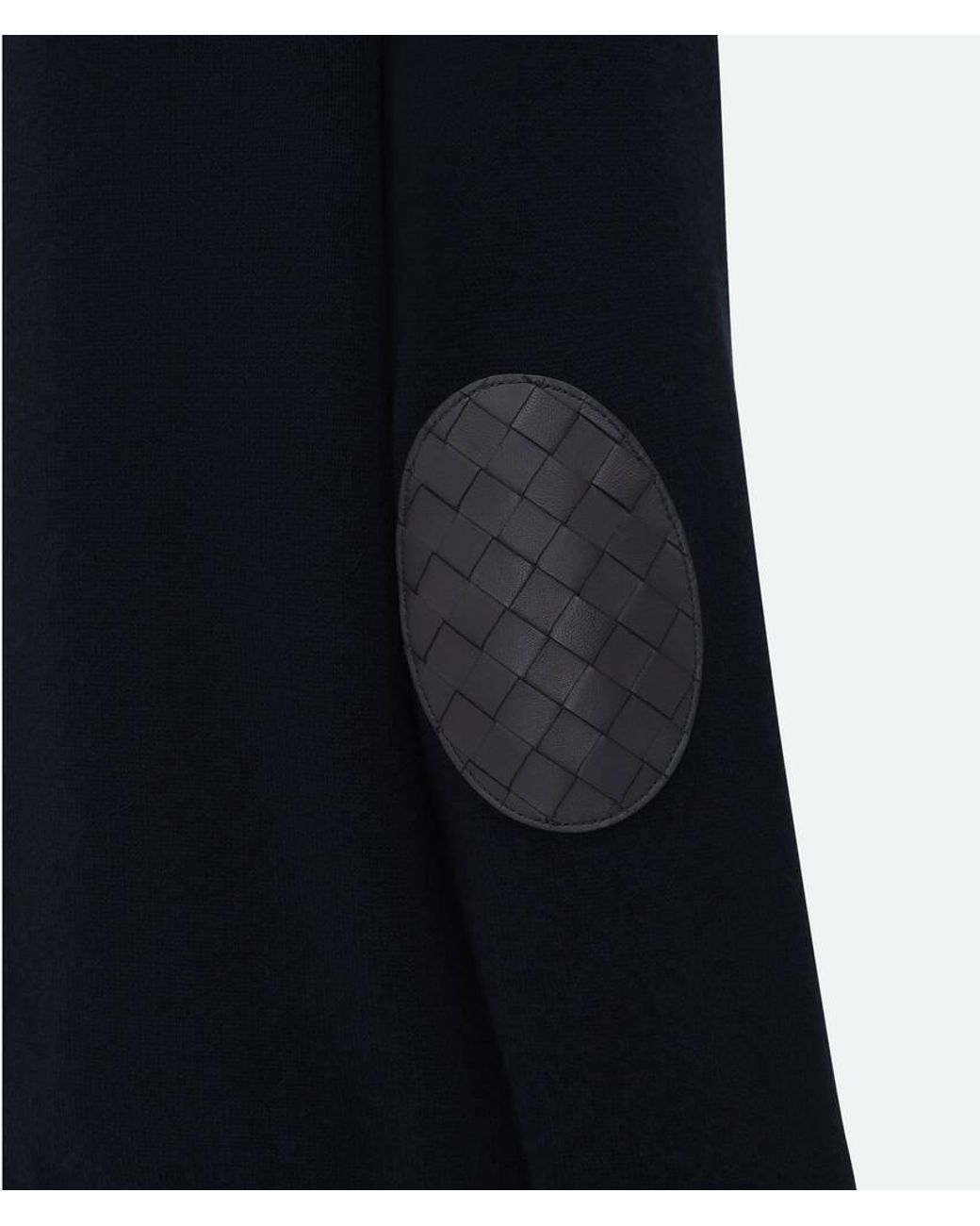 Bottega Veneta Blue Intrecciato Leather Patch Embellished Cardigan for men