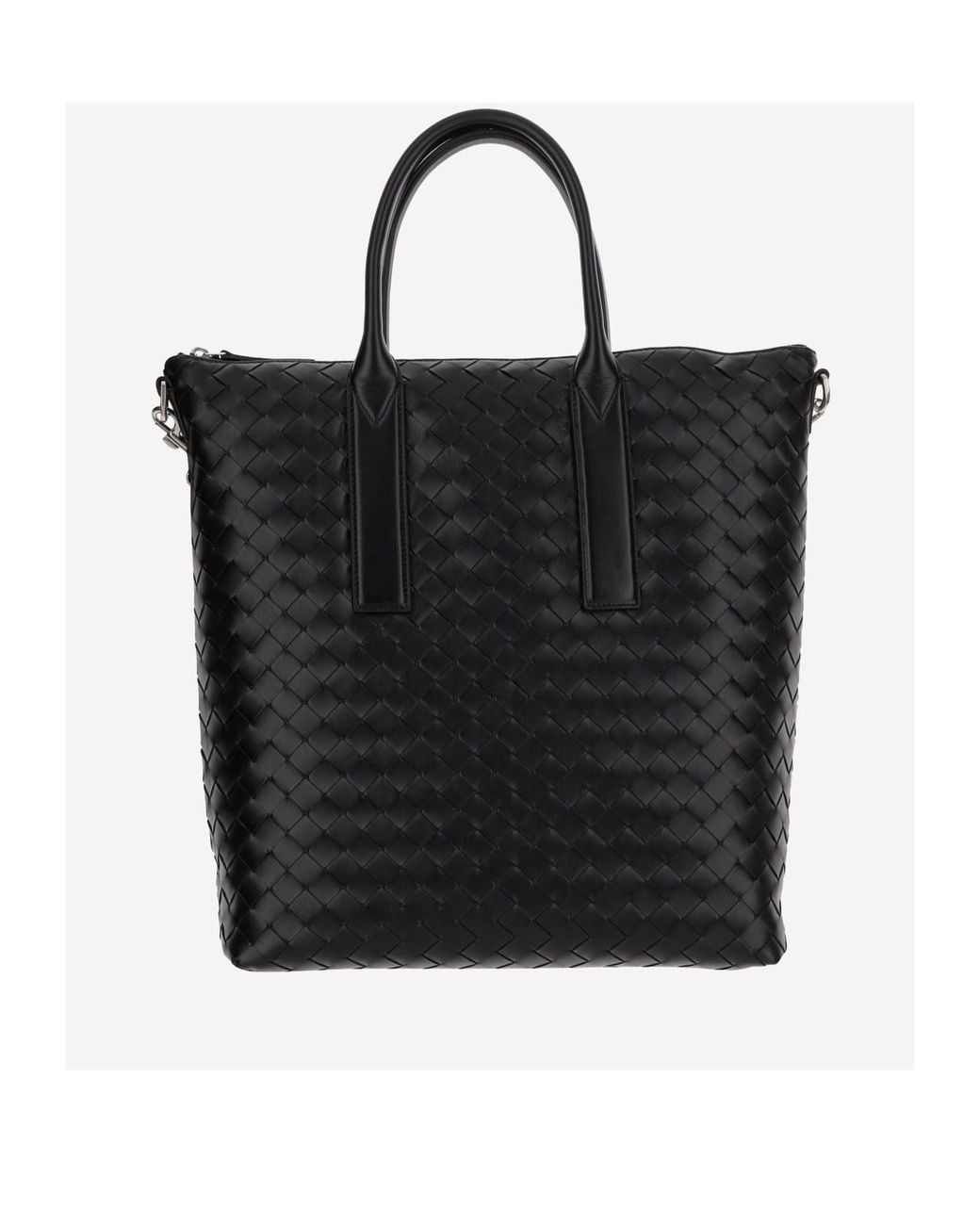 Bottega Veneta Black Intrecciato Zipped North-South Tote Bag for men