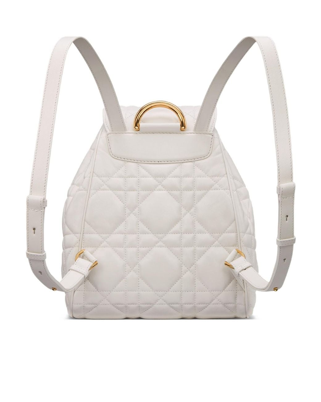 Dior White Medium Caro Backpack