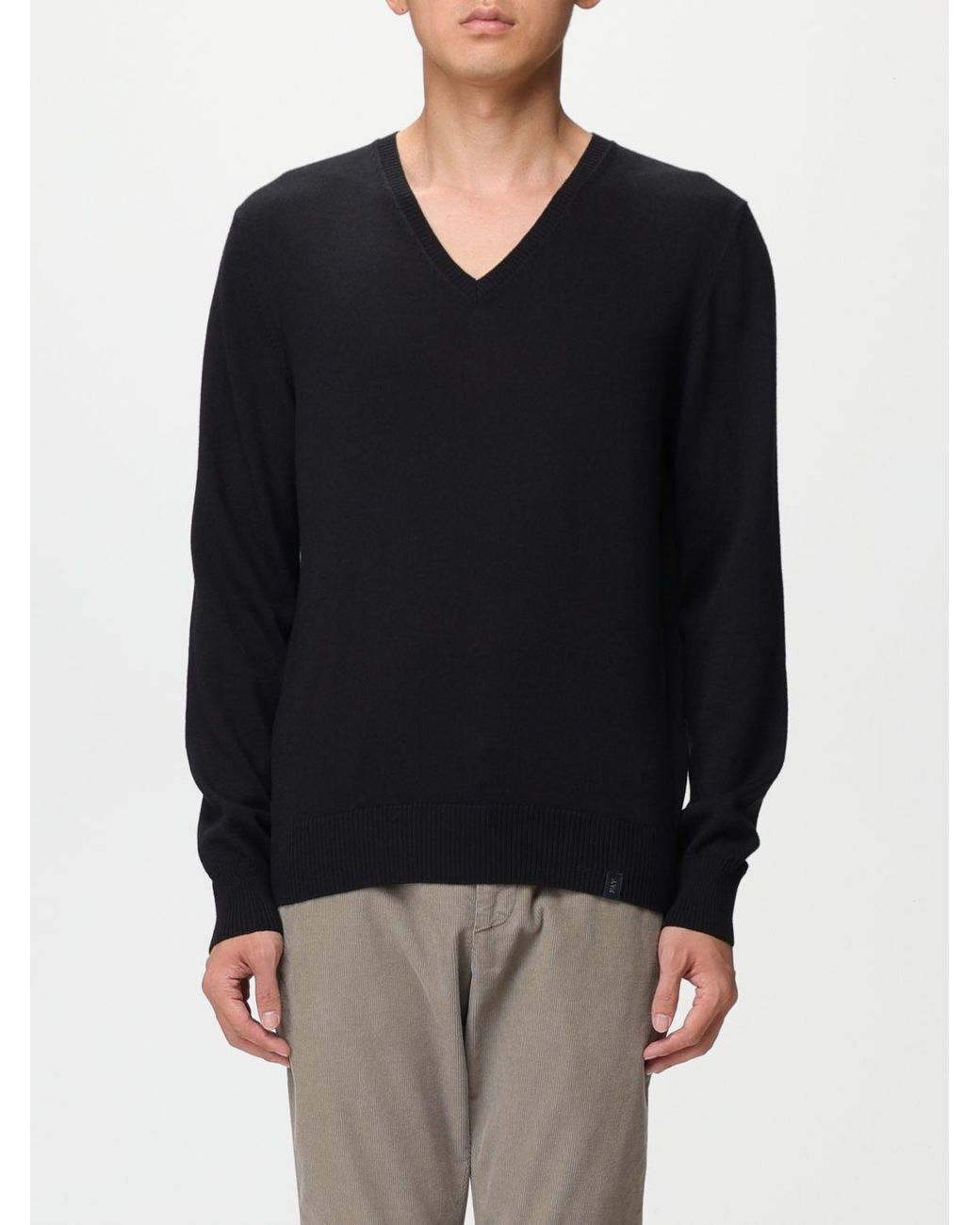 Fay Black V-Neck Sweater for men
