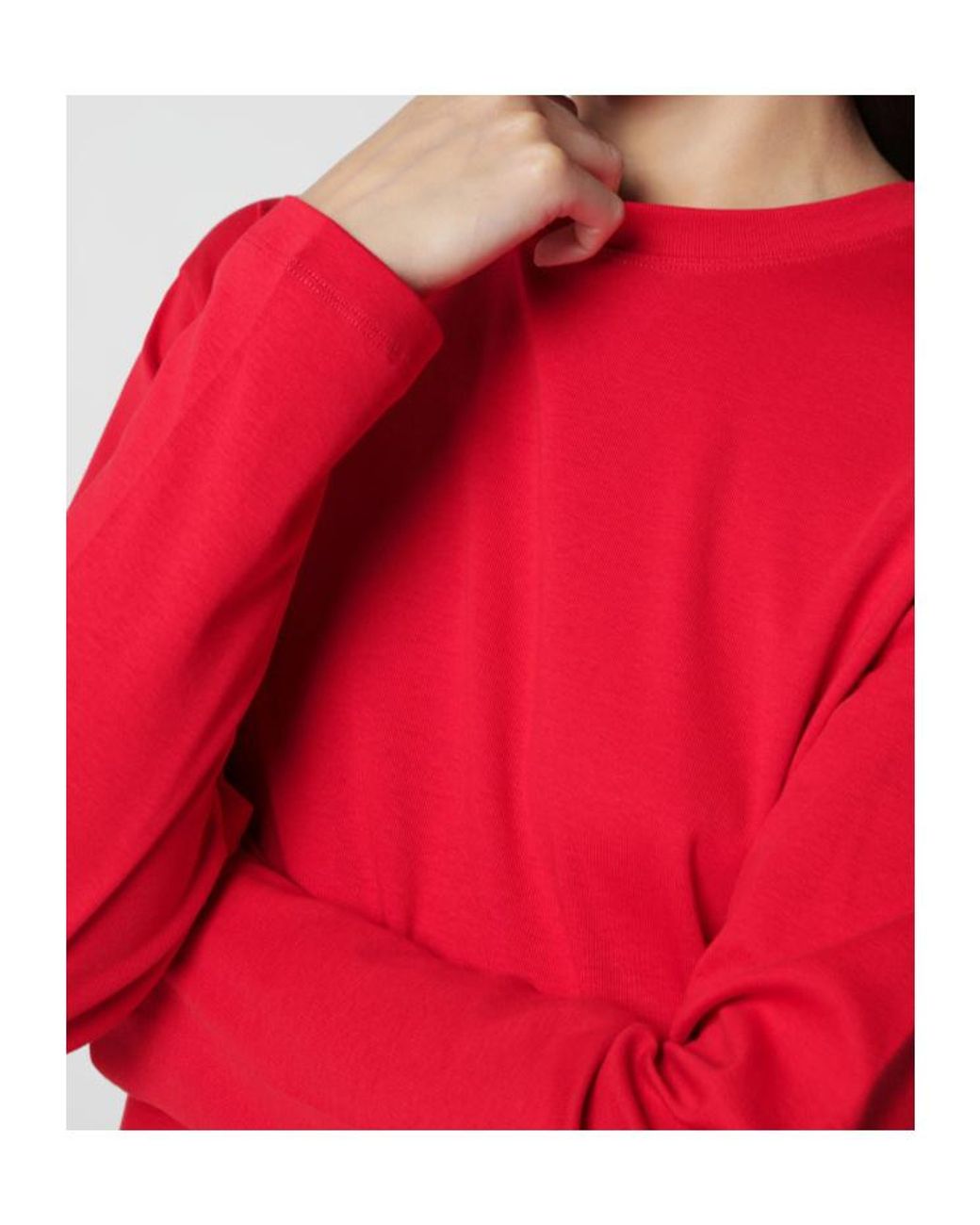 Flore Flore Red Maggie Organic Cotton Long-Sleeve Top