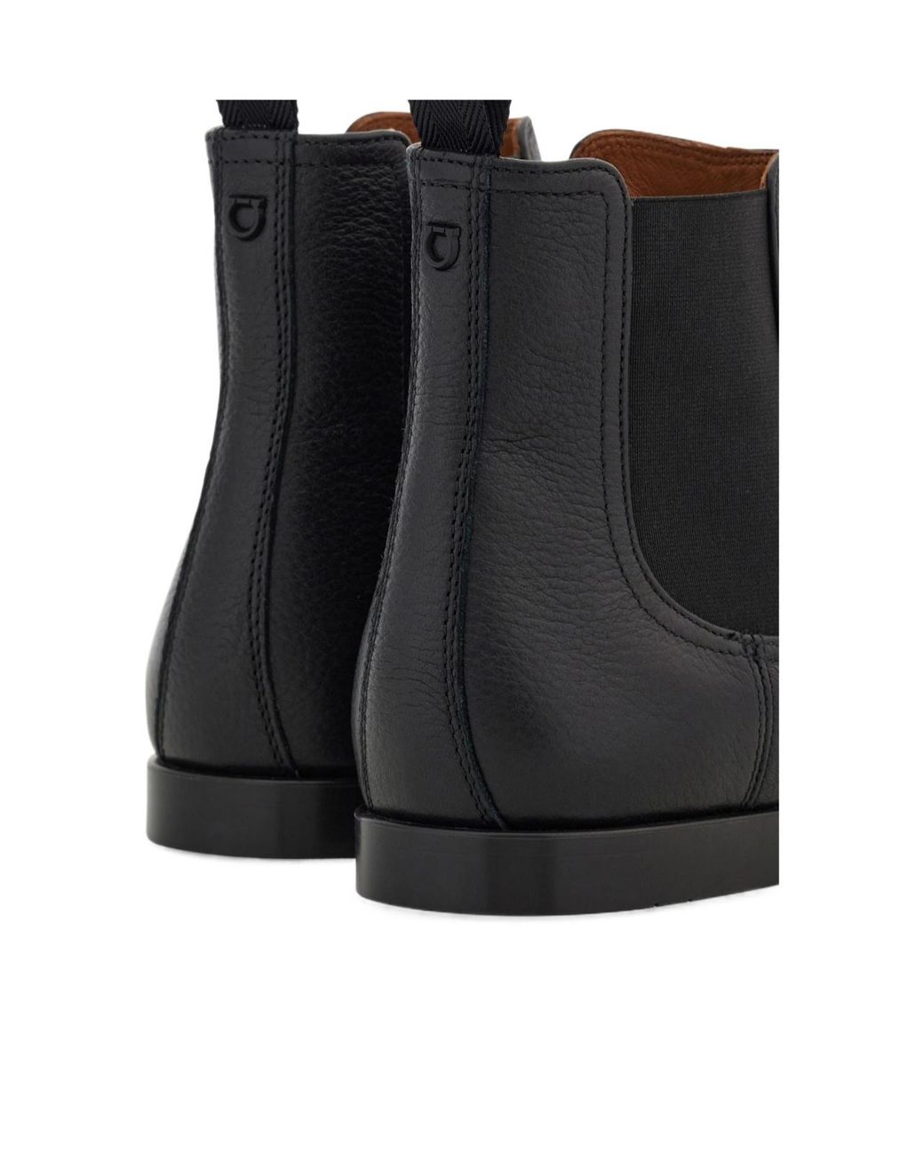 Ferragamo Black Sterling Elastic Side-Panel Ankle Boots for men