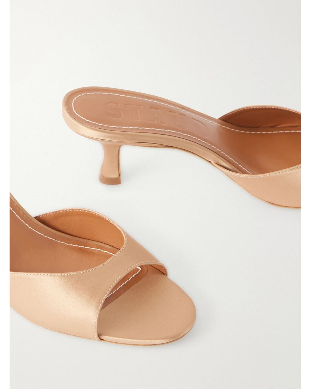 Staud Natural Satin Mules
